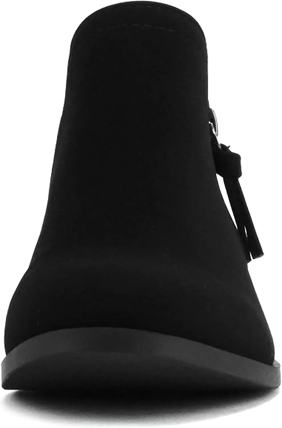 Soda ZAYNE ~ Women Round Toe Elastic Side Gore Side Zipper Pull Tab Low Heel Ankle Boot Bootie