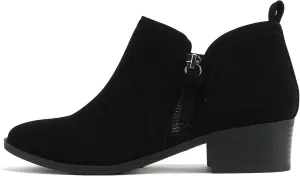 Soda ZAYNE ~ Women Round Toe Elastic Side Gore Side Zipper Pull Tab Low Heel Ankle Boot Bootie