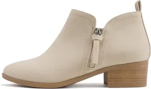 Soda ZAYNE ~ Women Round Toe Elastic Side Gore Side Zipper Pull Tab Low Heel Ankle Boot Bootie