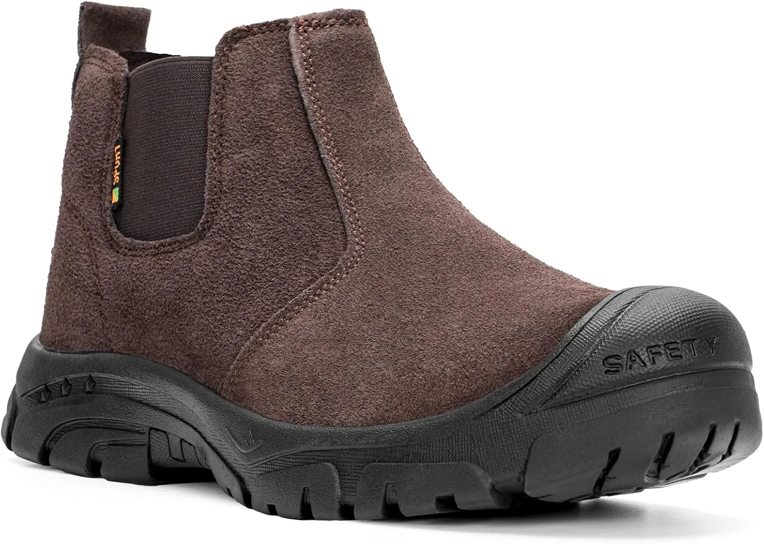Steel Toe Work Boots for Men Women Slip-on Chelsea Boots, Men's Industrial Construction Shoes, Waterproof, Lightweight, Comfortable, Non-slip Safety Boots