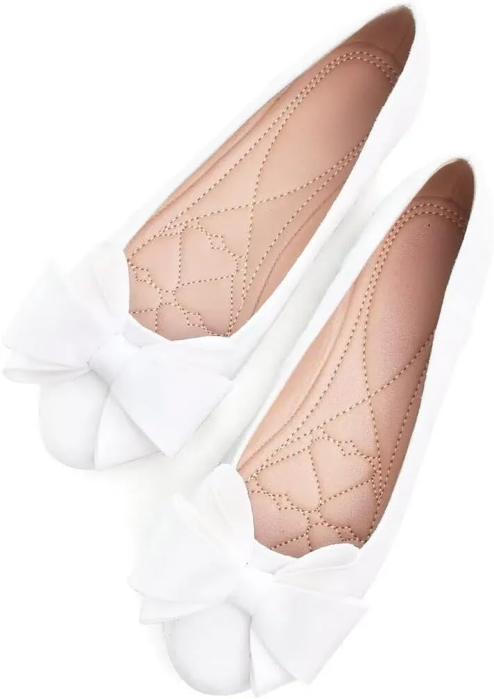 TN TANGNEST Women Fashion Bowknot Flats Comfort Pointed Toe Dress Shoes