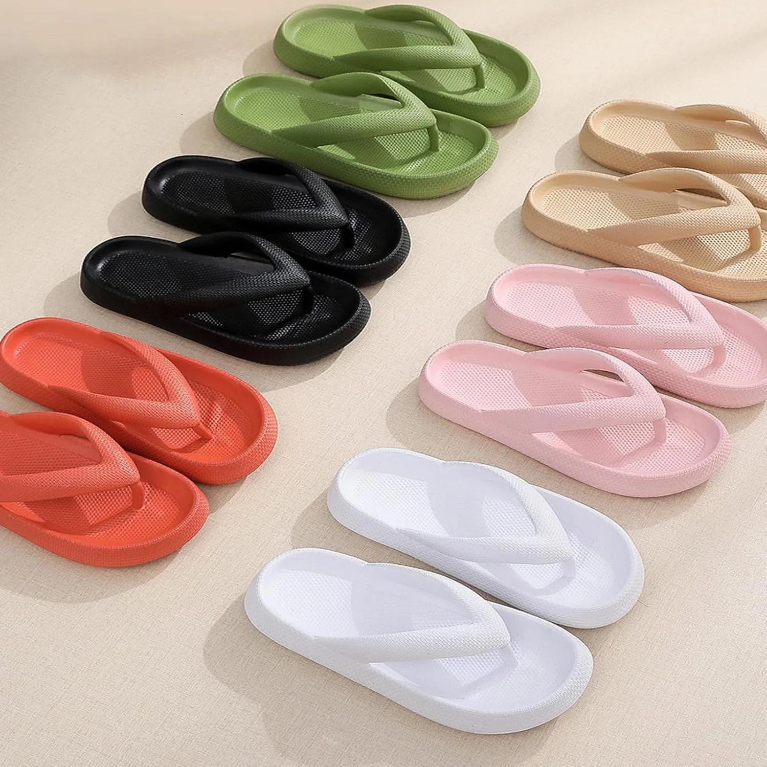 Unisex Cloud Slides Flip Flops Slippers,Non-Slip Quick Drying Outdoor Indoor Slides for Women Men,Fashion Super Soft Sole EVA Home Thick Platform Slides Bathroom Flip Flops