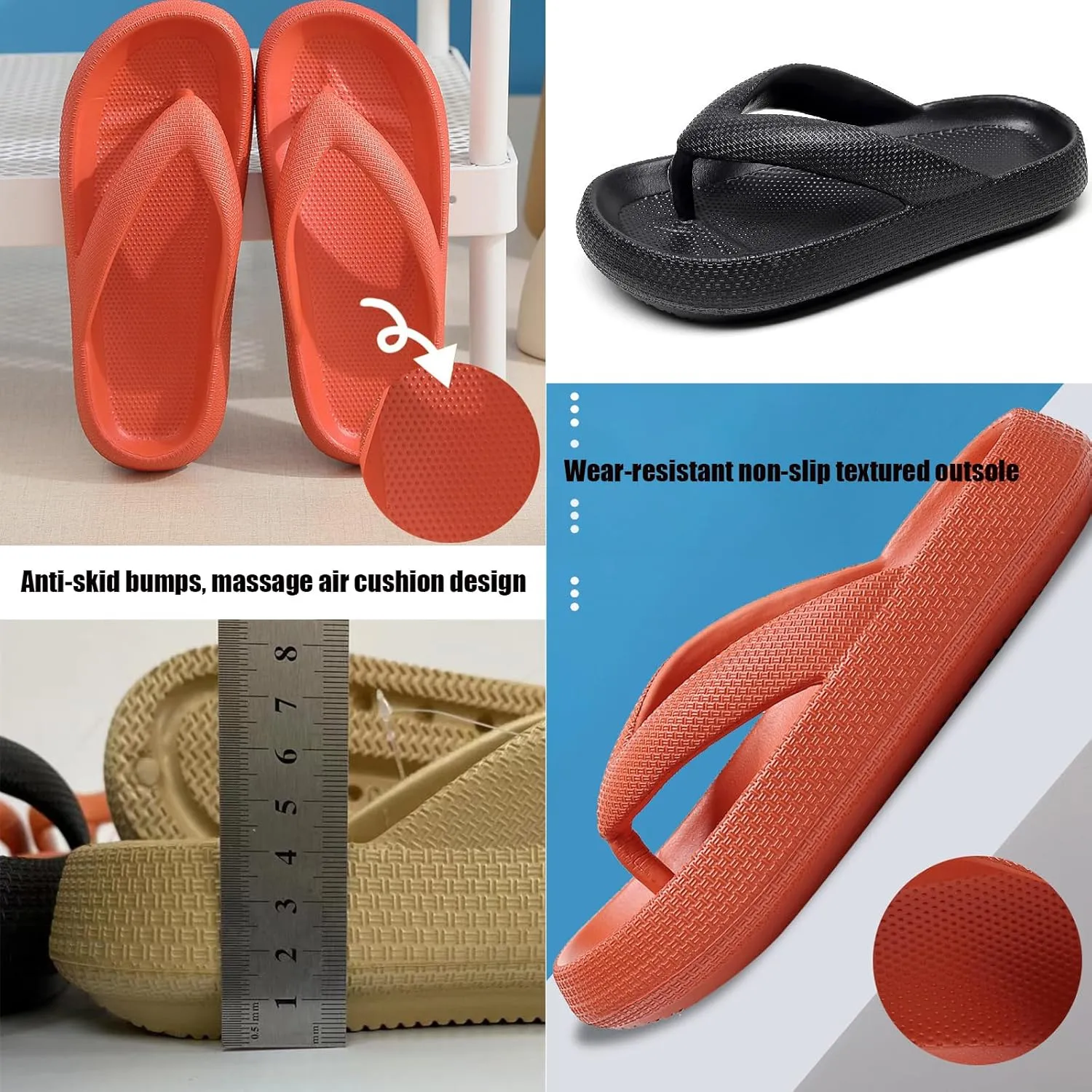 Unisex Cloud Slides Flip Flops Slippers,Non-Slip Quick Drying Outdoor Indoor Slides for Women Men,Fashion Super Soft Sole EVA Home Thick Platform Slides Bathroom Flip Flops