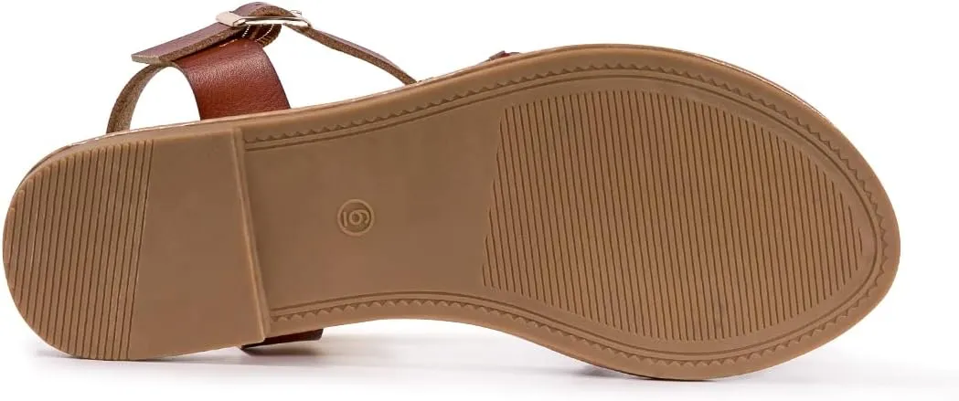 Women's Ankle Strap Flat Sandals Open Toe Breathable Summer Fisherman Sandals Adjustable Buckle Crossed Strappy Two Band Comfy Casual Gladiator Sandal