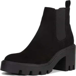 Women's Chelsea Boots Fashion Platform High Heel Ankle Booties Round Toe Casual Elastic Chunky Block Heel Boots