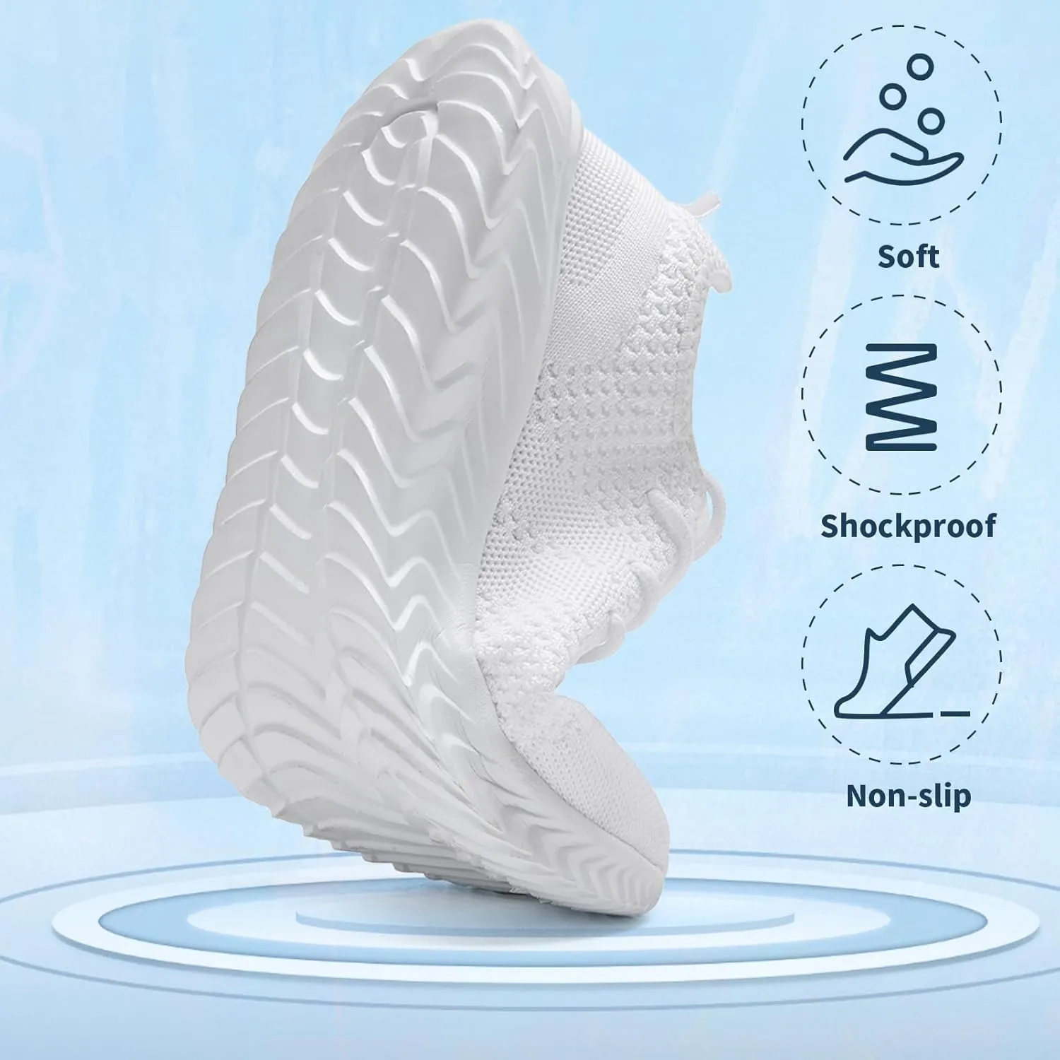 Womens Tennis Shoes Running Shoes - Gym Sneakers Shoes Walking Workout Shoes Non Slip Walking Athletic Slip On Lightweight Breathable Shoes