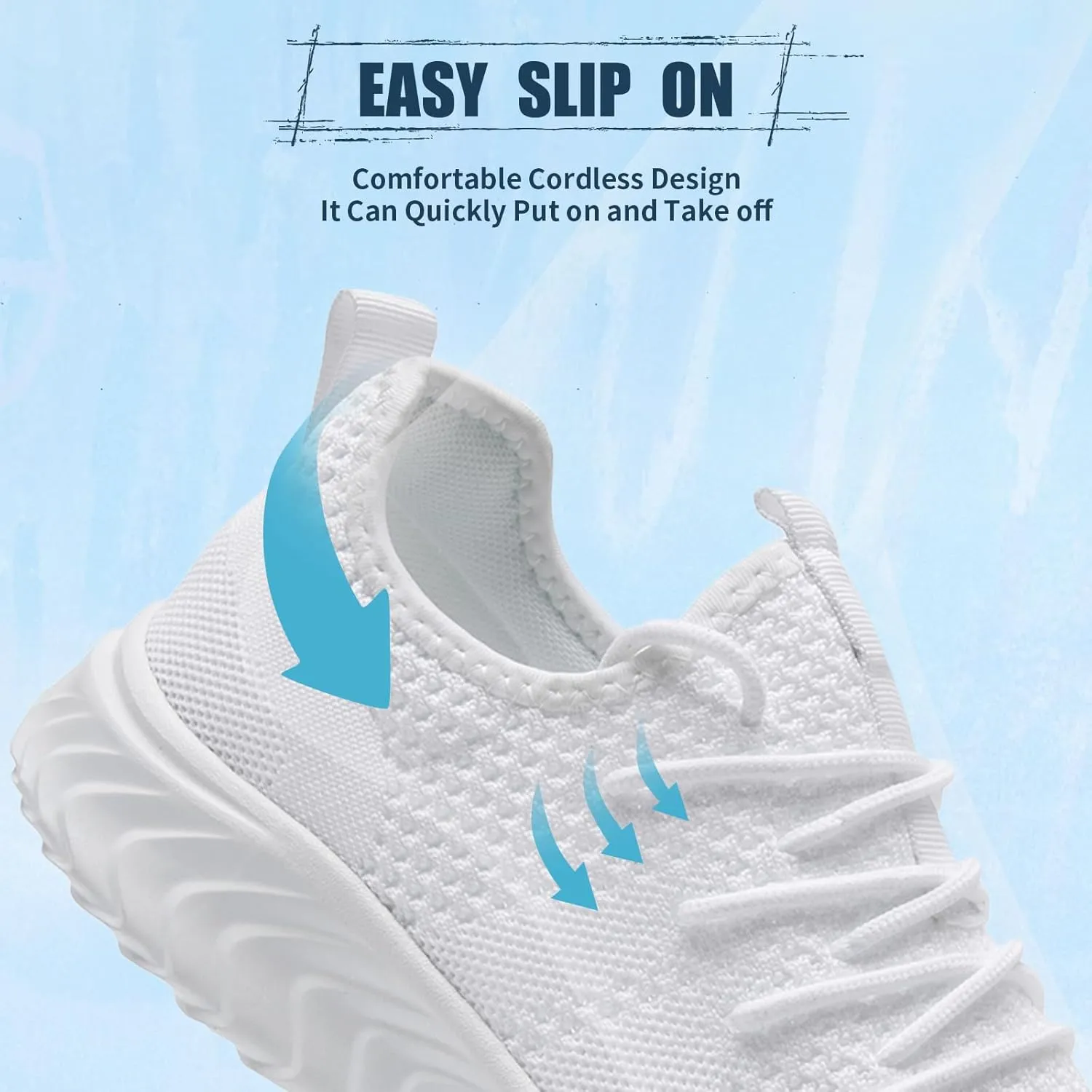 Womens Tennis Shoes Running Shoes - Gym Sneakers Shoes Walking Workout Shoes Non Slip Walking Athletic Slip On Lightweight Breathable Shoes