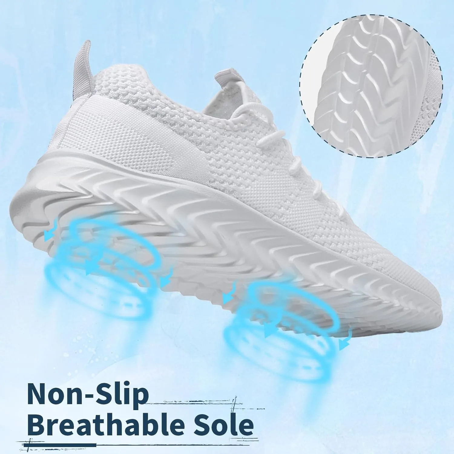 Womens Tennis Shoes Running Shoes - Gym Sneakers Shoes Walking Workout Shoes Non Slip Walking Athletic Slip On Lightweight Breathable Shoes